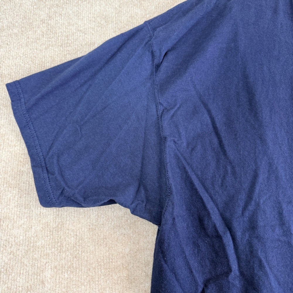 Champion Mens Navy Blue V Neck T Shirt Embroidered Logo Vintage 90s XXL - Picture 9 of 16